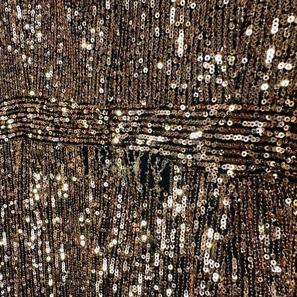 RACHEL RACHEL ROY Gold Sequined Sleeveless Suplice V-Neck Midi Dress Size 12 - Picture 7 of 9